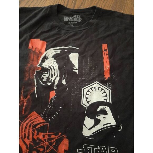 XL Star Wars The Last Jedi Short Sleeve Crew Neck Cotton Tee Tshirt Top Black - Picture 3 of 4